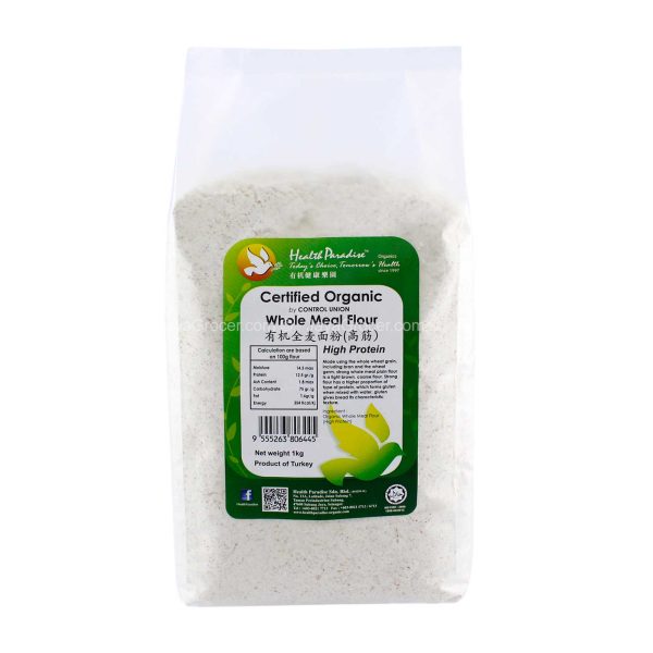 Health Paradise Organic High Protein Whole Meal Flour 1kg Sale