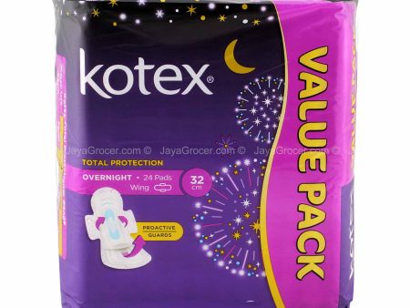 Kotex Total Protection Overnight Wing Pad 32cm 24pcs pack Cheap