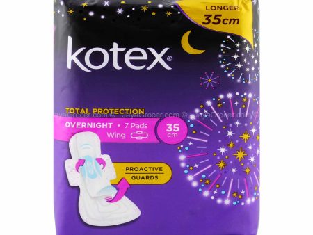 Kotex Total Protection Overnight Wing Pad 35cm x 7pcs Supply