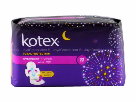 Kotex Total Protection Overnight Wing Pad 32cm x 12 Online Hot Sale