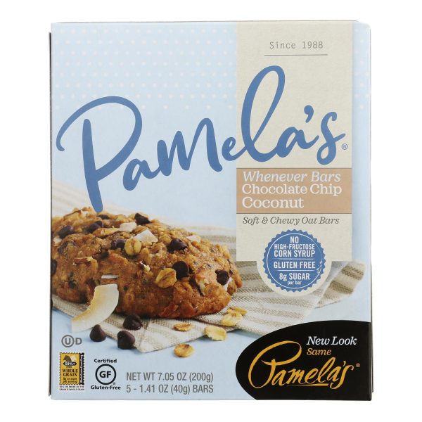 Pamela s Products - Oat Chocolate Chip Whenever Bars - Coconut - Case Of 6 - 1.41 Oz. Cheap