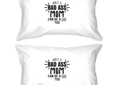 Bad Ass Mom Is Dad Pillowcases Standard Size Pillow Covers Mom Gift on Sale