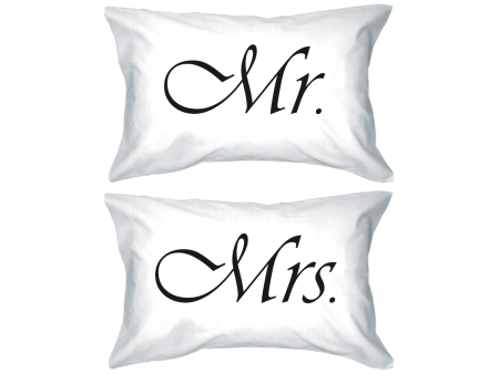 Mr and Mrs Couple Pillowcases Classy Matching Pillow Covers for Newlyweds on Sale