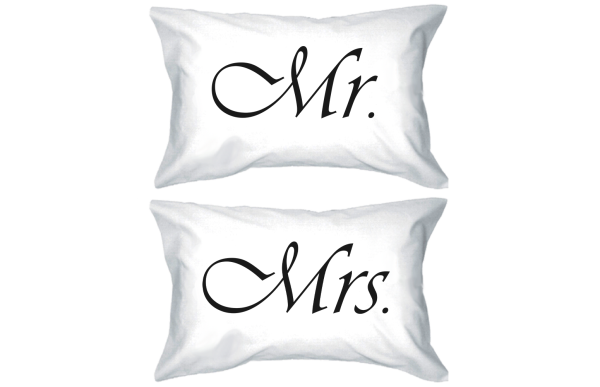 Mr and Mrs Couple Pillowcases Classy Matching Pillow Covers for Newlyweds on Sale