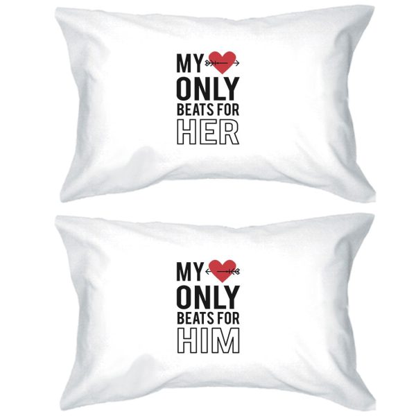 My Heart Beats For Her Him Funny Pillow Cases Funny Newlywed Gift Online Sale