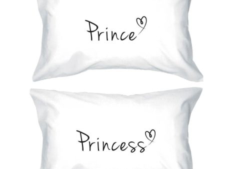 Prince and Princess Pillow Covers 300T Count Matching Couple Pillowcases For Sale