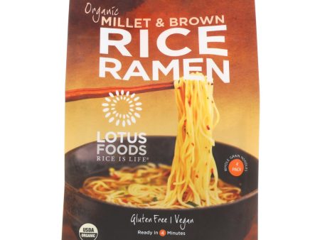 Lotus Foods Ramen - Organic - Millet And Brown Rice - 4 Ramen Cakes - 10 Oz - Case Of 6 For Cheap