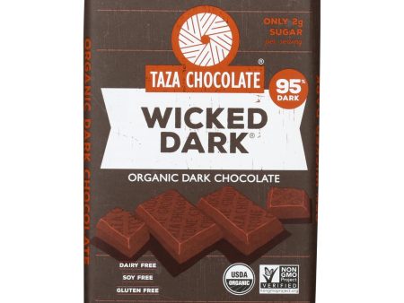 Taza Chocolate Stone Ground Organic Dark Chocolate Bar - Wicked Dark - Case Of 10 - 2.5 Oz. For Sale