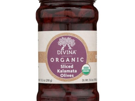 Divina - Organic Olives - Kalamata Sliced - Case Of 6 - 5.6 Oz. Online now