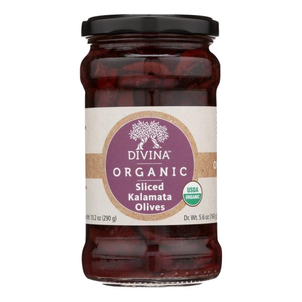 Divina - Organic Olives - Kalamata Sliced - Case Of 6 - 5.6 Oz. Online now