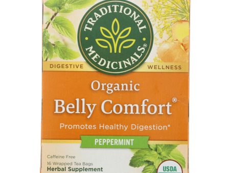 Traditional Medicinals Belly Comfort Peppermint - Caffeine Free - Case Of 6 - 16 Bags For Cheap