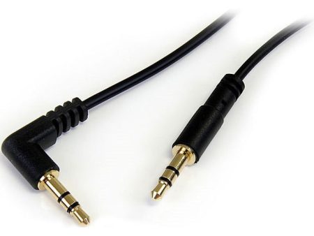 StarTech.com 3 ft Slim 3.5mm to Right Angle Stereo Audio Cable - M M Hot on Sale