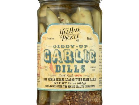 Yee-haw Pickle Dills Pickle - Giddy Up Garlic - Case Of 6 - 24 Oz. Discount