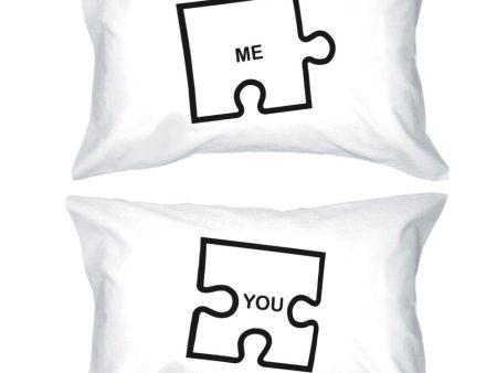 Funny Graphic Pillowcases Standard Size 20 x 31 - Puzzle Design Me and You Online Sale