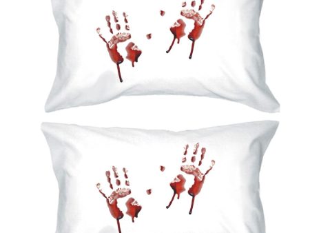 Bloody Handprints White Pillowcases Discount