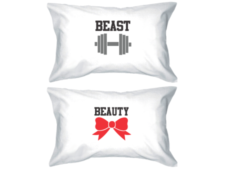 Beauty and Beast 300-Thread-Count Standard Size 21 x 30 Couple Pillowcases Online now