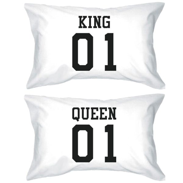 King 01 Queen 01 Couple Pillowcase Set Matching Pillow Covers for Couples Sale