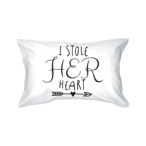 His and Hers Couple Matching Pillowcases Stealing Hearts Pillow Covers Supply