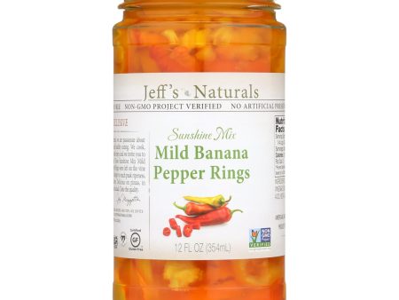 Jeff s Natural Banana Pepper - Mild - Sliced - Case Of 6 - 12 Fl Oz Cheap