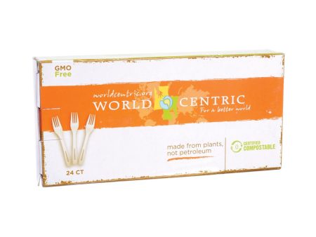 World Centric Corn Starch Fork - Case Of 12 - 24 Count Sale