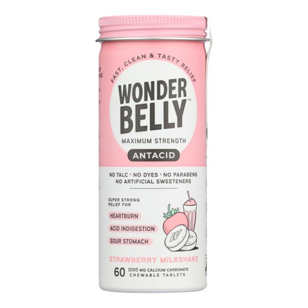 Wonder Belly - Antacids Strawberry Milkshake - Case Of 4-60 Count For Sale