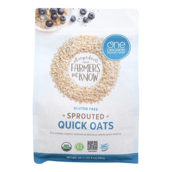 One Degree Organic Foods Organic Quick Oats - Sprouted - Case Of 4 - 24 Oz Cheap