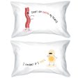 His and Hers Pillowcases Cute Bacon and Egg Matching Couple Pillow Covers Online Sale