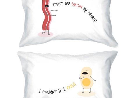 His and Hers Pillowcases Cute Bacon and Egg Matching Couple Pillow Covers Online Sale