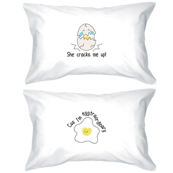 Egg Crack Eggtraordinary Matching Pillow Cases Funny Couples Gifts For Sale