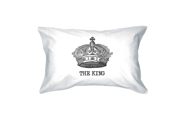 King and Queen Crown Pillow Covers Standard Size 21 x 30 Couple Pillowcases Online now