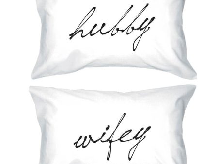 Hubby and Wifey Pillowcases - Egyptian Cotton Matching Couple Pillow Cover For Cheap