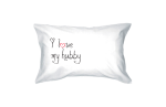 I Love My Hubby and Wifey Standard Size 21 x 30 Matching Couple Pillowcases For Sale