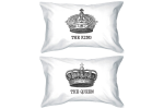 King and Queen Crown Pillow Covers Standard Size 21 x 30 Couple Pillowcases Online now