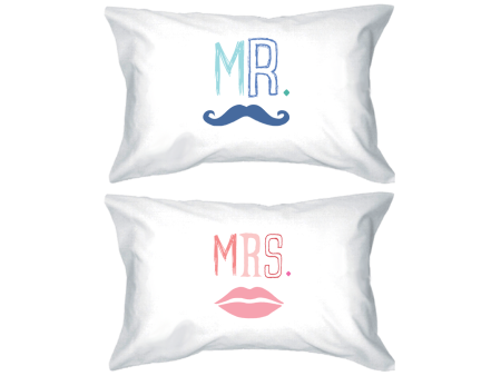 Mr and Mrs PillowCovers  Standard Size 21 x 30 Matching Couple Pillowcases Online Hot Sale