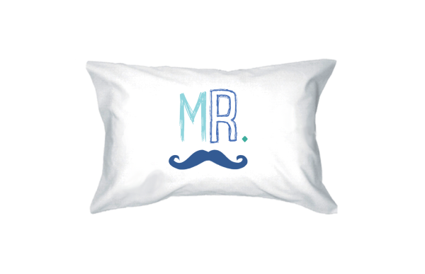 Mr and Mrs PillowCovers  Standard Size 21 x 30 Matching Couple Pillowcases Online Hot Sale