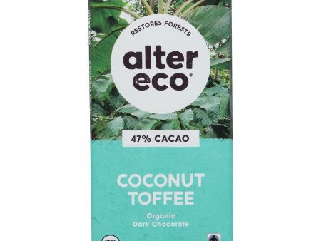 Alter Eco Americas Organic Chocolate Bar - Dark Coconut Toffee - 2.82 Oz Bars - Case Of 12 Online now