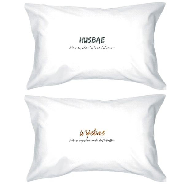 Husbae Wifebae Leopard Military Matching Gift Couple Pillow Cases Cheap