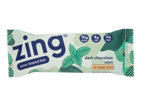 Zing Bars - Nutrition Bar - Dark Chocolate Sunflower Mint - Nut Free - 1.76 Oz Bars - Case Of 12 For Sale