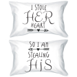 His and Hers Couple Matching Pillowcases Stealing Hearts Pillow Covers Supply