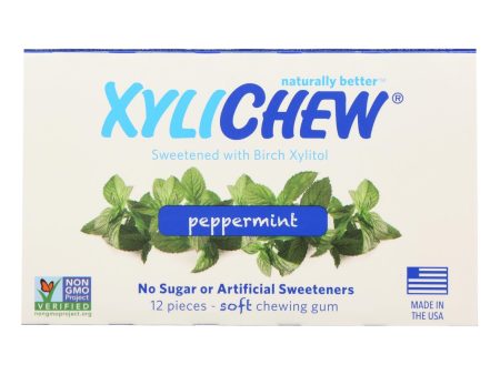 Xylichew Gum - Peppermint - Counter Display - 12 Pieces - 1 Case Online Sale