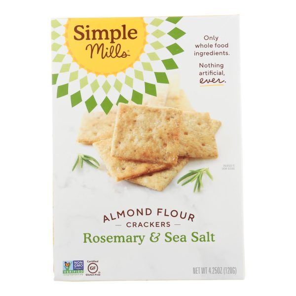 Simple Mills Rosemary And Sea Salt Almond Flour Crackers - Case Of 6 - 4.25 Oz. Cheap