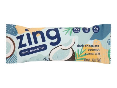 Zing Bars - Nutrition Bar - Dark Chocolate Coconut - 1.76 Oz Bars - Case Of 12 Online Sale