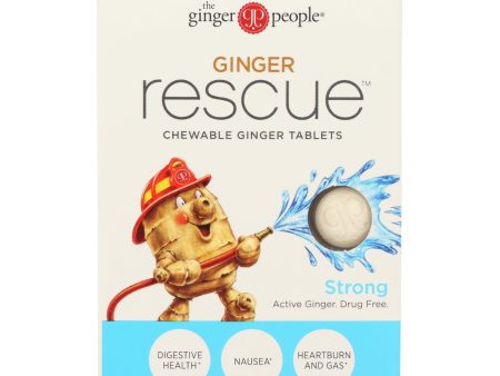 Ginger People Ginger Rescue - Strong - 24 Chewable Tablets - Case Of 10 Supply