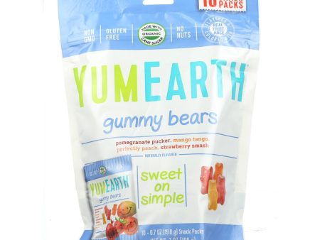 Yummy Earth Organics Gummy Bears - Organic - Snack Pack - .7 Oz - 10 Count - Case Of 12 Online