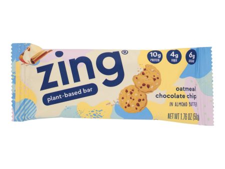 Zing Nutrition Bar - Oatmeal Chocolate Chip - Case Of 12 - 1.76 Oz. Hot on Sale