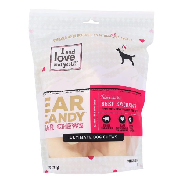 I And Love And You Dog Chews - Ear Candy - Beef Ear - 5 Count - Case Of 6 Fashion