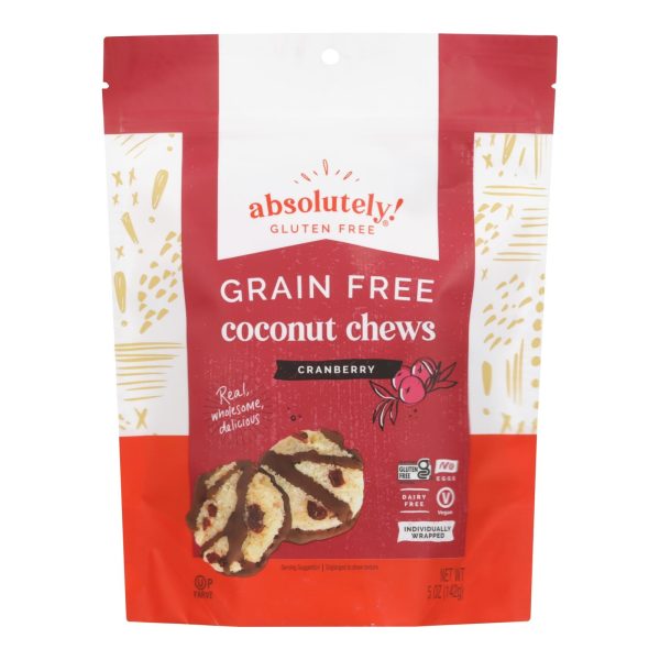 Absolutely Gluten Free Chews - Coconut - Cranberry - Gluten Free - Case Of 12 - 5 Oz For Sale