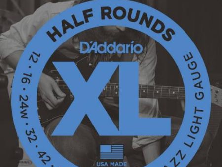 D Addario Half Rounds Electric Strings (Jazz Light 12-52) For Cheap