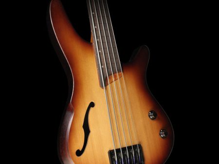 Ibanez SRH505F Fretless 5-String Bass Natural Browned Burst Flat Hot on Sale